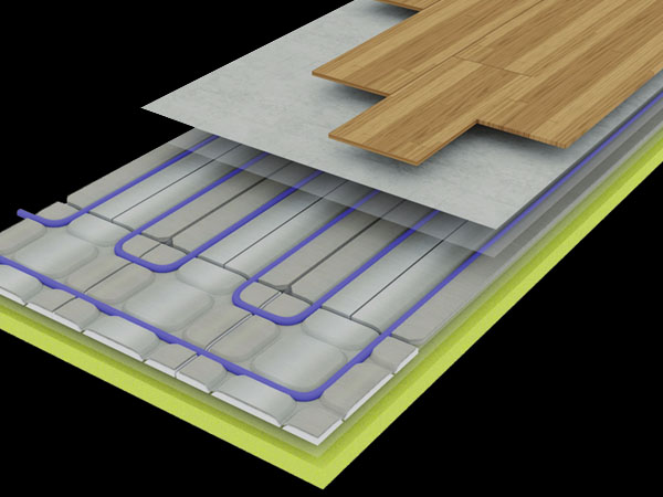 Replacement timber floors and hot water underfloor heating